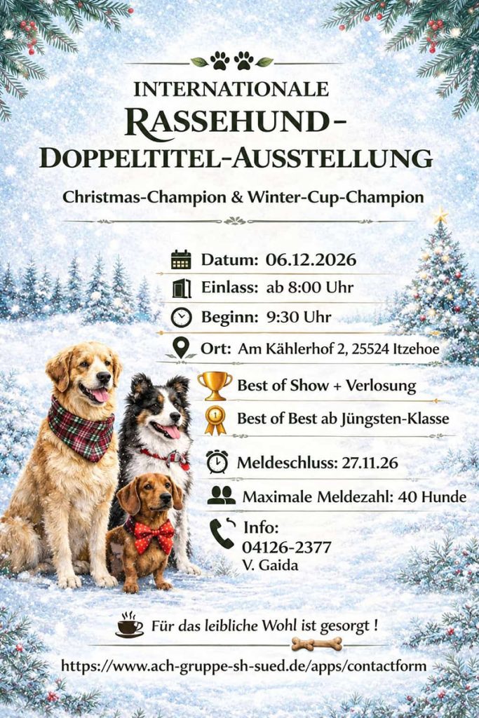 Plakat Rassehunde Ausstellung in Itzehoe